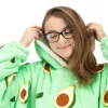 Mikinová deka Oversize s kapucňou SPRINGOS HA7571 zelená