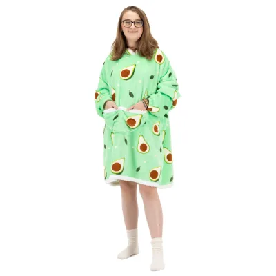 Mikinová deka Oversize s kapucňou SPRINGOS HA7571 zelená