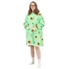 Mikinová deka Oversize s kapucňou SPRINGOS HA7571 zelená