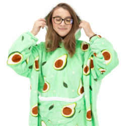 Mikinová deka Oversize s kapucňou SPRINGOS HA7571 zelená