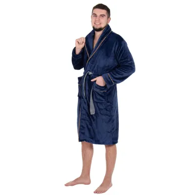 Pánsky župan veľ. L/XL SPRINGOS Royal HA7385 tmavomodrý