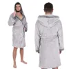 Pánsky župan s kapucňou veľ. L/XL SPRINGOS Velvet HA7378 sivý