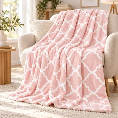 Deka 150x200 cm SPRINGOS Decor HA7171 ružovo-biela