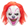 Maska klauna na Halloween s vlasmi SPRINGOS HA7600 bielo-červená