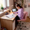 Kancelárska stolička otočná na kolieskach SPRINGOS HF0076 ružová