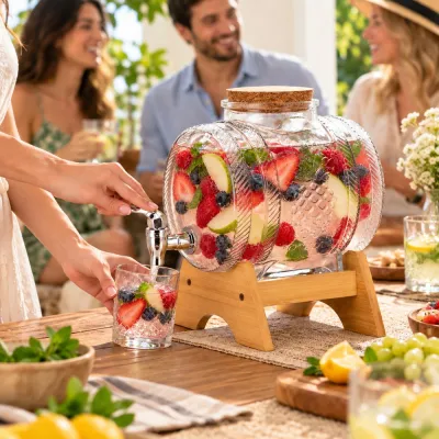 Sklenená nádoba s kohútikom 3 l SPRINGOS KI0207 priehľadná