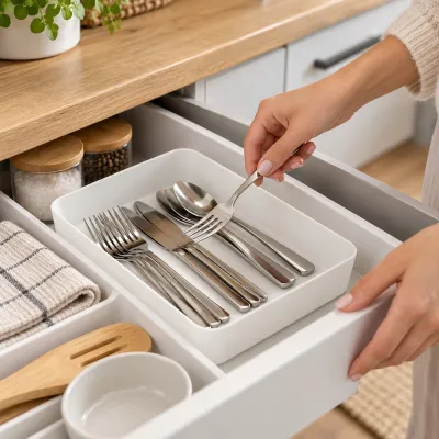 Organizér do šuplíka 26x18x4, 5 cm SPRINGOS HA3063 biely