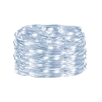 LED reťaz Nano - 10m, 100LED, 3xAA, studená biela