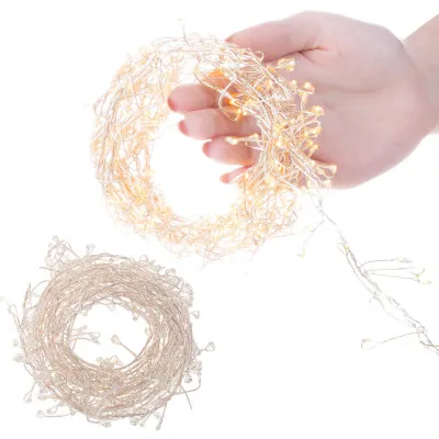 LED reťaz Nano Ježko - 3m, 100LED, 3xAA, teplá biela