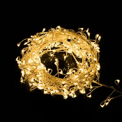 LED reťaz Nano Ježko - 3m, 100LED, 3xAA, teplá biela