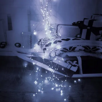 LED Nano Vodopád - 2m, 300LED, 8 funkcií, IP44, studená biela