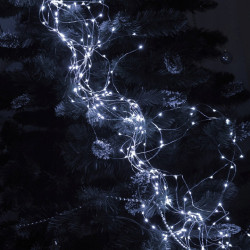 LED Nano Vodopád - 2m, 300LED, 8 funkcií, IP44, studená biela