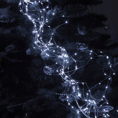 LED Nano Vodopád - 2m, 300LED, 8 funkcií, IP44, studená biela