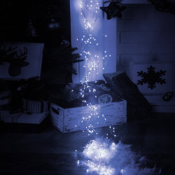 LED Nano Vodopád - 2m, 300LED, 8 funkcií, IP44, studená biela