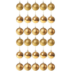 Vianočné banky zlaté mix - 6cm, súprava 30ks