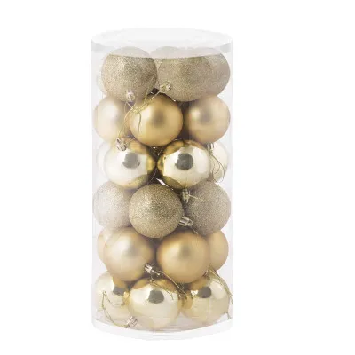 Vianočné banky zlaté mix - 6cm, súprava 30ks