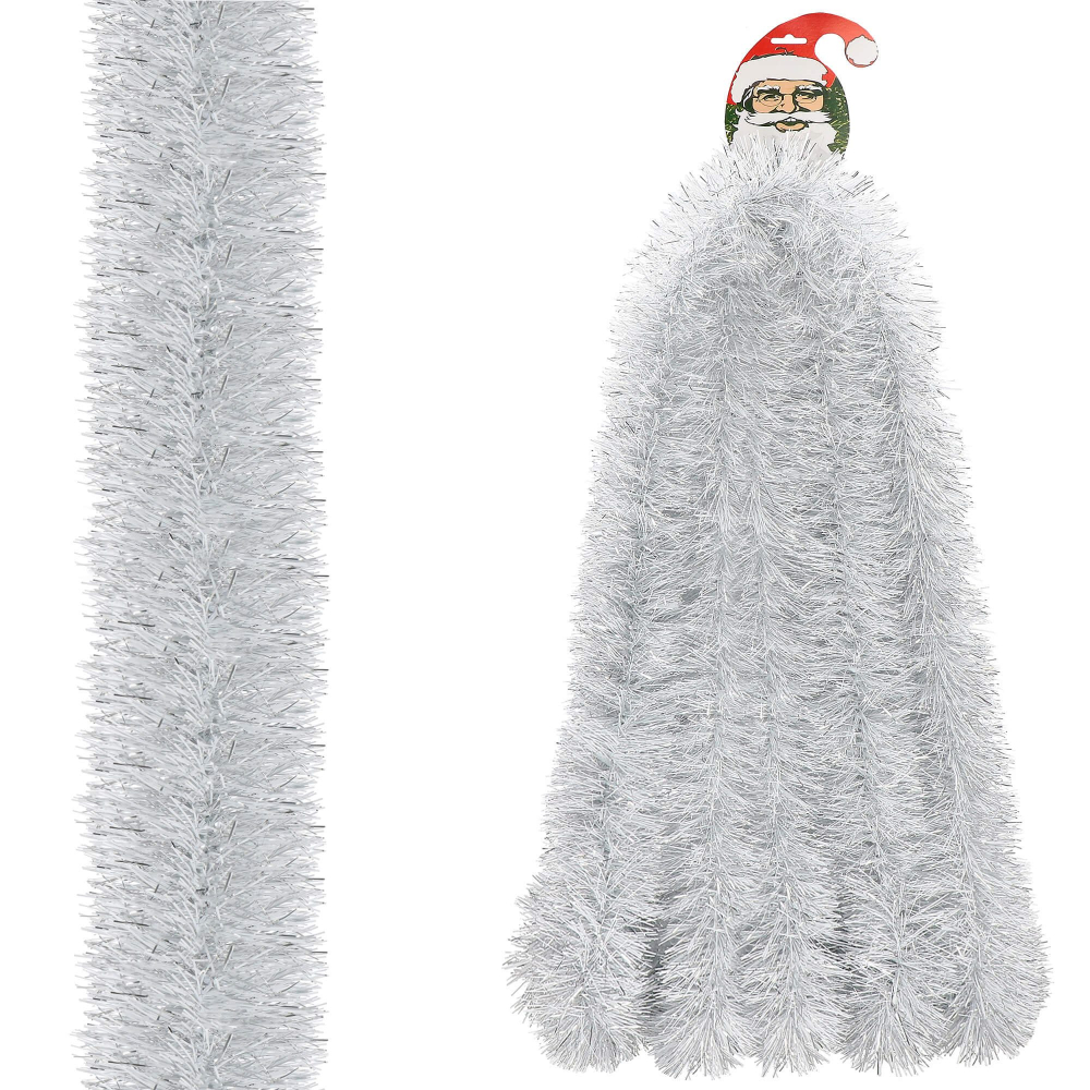 Vianočná reťaz Girlanda extra hustá 6m, šedá