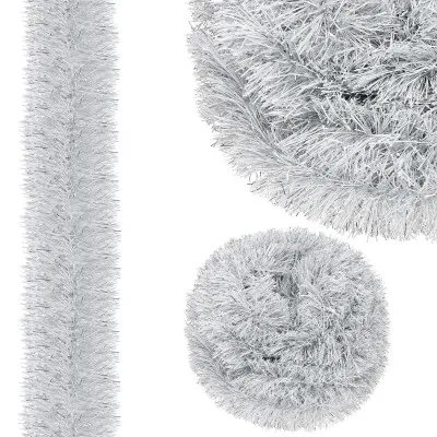 Vianočná reťaz Girlanda extra hustá 6m, šedá