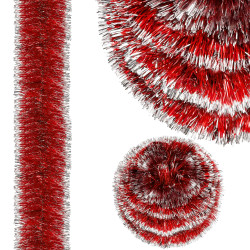 Vianočná reťaz Girlanda extra hustá 6m, červeno-biela