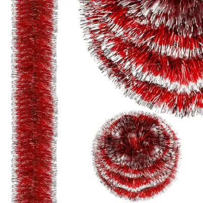 Vianočná reťaz Girlanda extra hustá 6m, červeno-biela