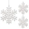 Vianočné ozdoby - Vločky s trblietkami biele, 10cm, sada 3ks