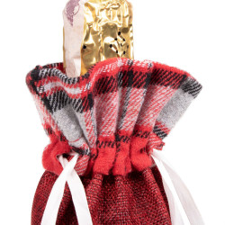 Vianočný obal na fľašu Gnom červený