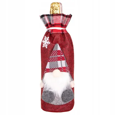 Vianočný obal na fľašu Gnom červený