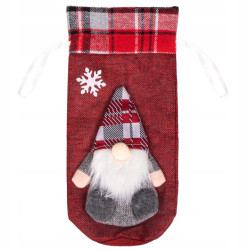 Vianočný obal na fľašu Gnom červený