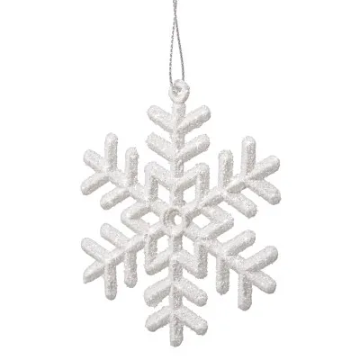 Vianočné ozdoby - Vločky s trblietkami biele, 10cm, sada 3ks