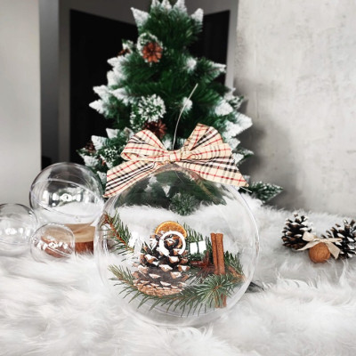 Vianočná banka priehľadná 6cm