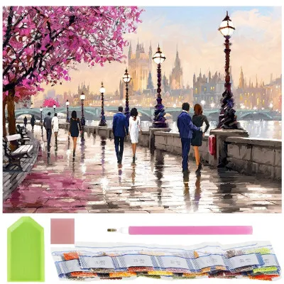 Diamantové maľovanie 40x30 cm, Nábrežie Springos DIY