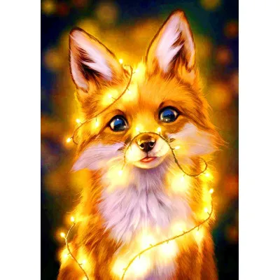 Diamantové maľovanie 40x30 cm, Líška Springos DIY