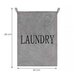 Úložný kôš 81l, šedý s nápisom Laundry SPRINGOS HA0112