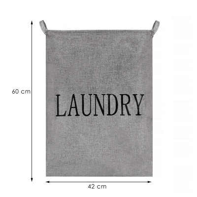 Úložný kôš 81l, šedý s nápisom Laundry SPRINGOS HA0112