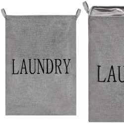 Úložný kôš 81l, šedý s nápisom Laundry SPRINGOS HA0112