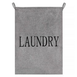 Úložný kôš 81l, šedý s nápisom Laundry SPRINGOS HA0112