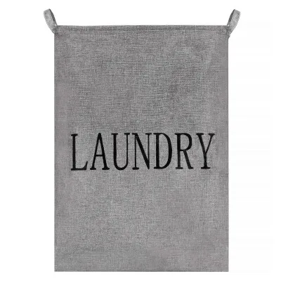 Úložný kôš 81l, šedý s nápisom Laundry SPRINGOS HA0112