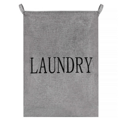 Úložný kôš 81l, šedý s nápisom Laundry SPRINGOS HA0112