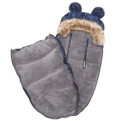 Zimný fusak s kožúškom 4v1 SPRINGOS WING modrý s hviezdami