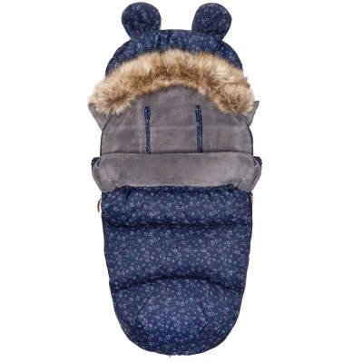 Zimný fusak s kožúškom 4v1 SPRINGOS WING modrý s hviezdami