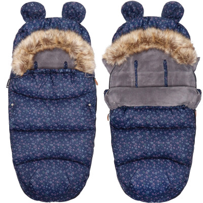 Zimný fusak s kožúškom 4v1 SPRINGOS WING modrý s hviezdami