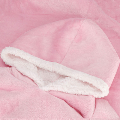 Mikinová deka Oversized růžová SPRINGOS