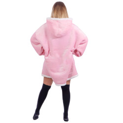 Mikinová deka Oversized růžová SPRINGOS