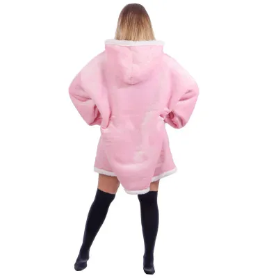 Mikinová deka Oversized růžová SPRINGOS