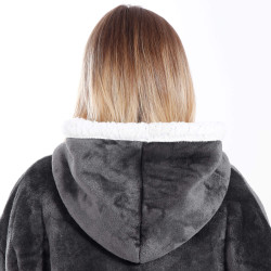 Mikinová deka Oversized tmavo šedá SPRINGOS