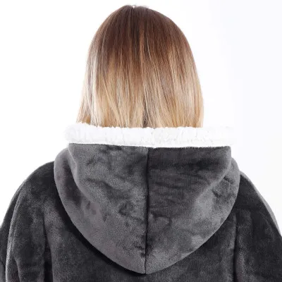 Mikinová deka Oversized tmavo šedá SPRINGOS