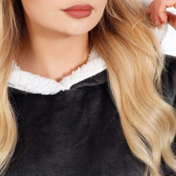 Mikinová deka Oversized tmavo šedá SPRINGOS