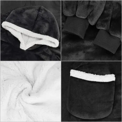 Mikinová deka Oversized tmavo šedá SPRINGOS