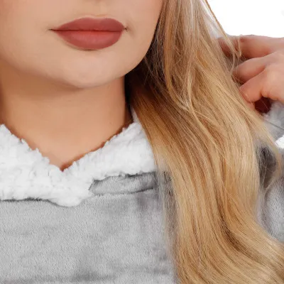 Mikinová deka Oversized svetlo šedá SPRINGOS