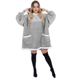 Mikinová deka Oversized svetlo šedá SPRINGOS